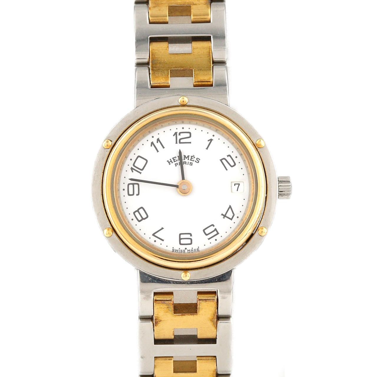 【ノーメンテナンス還元価格】エルメス クリッパー コンビ SSxGP クォーツ