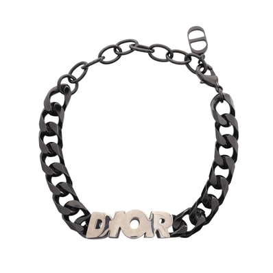 ディオール Dior DIOR ITALIC ブレスレット アクセサリー メタル メンズ ブラック系 【中古】