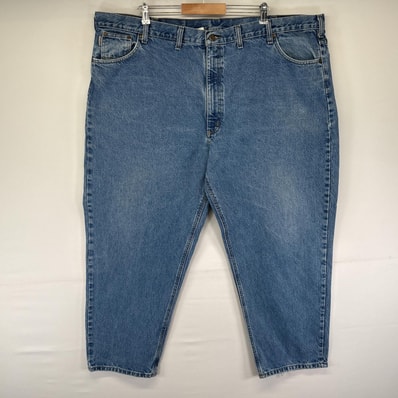 古着 カーハート Carhartt デニムパンツ ワーク 5ポケット テーパード ジーンズ ジーパン 色落ち w50 L30 ブルー メンズ