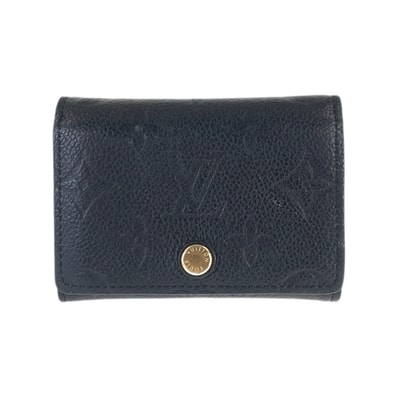美品 LOUIS VUITTON ルイヴィトン モノグラム アンプラント アンヴェロップ カルト ドゥ ヴィジット ブラック 黒 ゴールド金具 レザー カードケース 名刺入れ 男女兼用 600499 【中古】