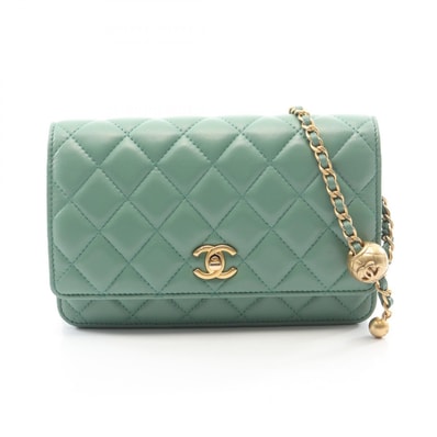 シャネル CHANEL マトラッセ ショルダーバッグ バッグ ラムスキン(羊革) レディース グリーン系 【中古】