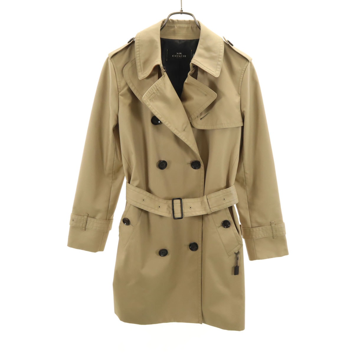C (やや傷や汚れあり)】COACH コーチ トレンチコート S ベージュ