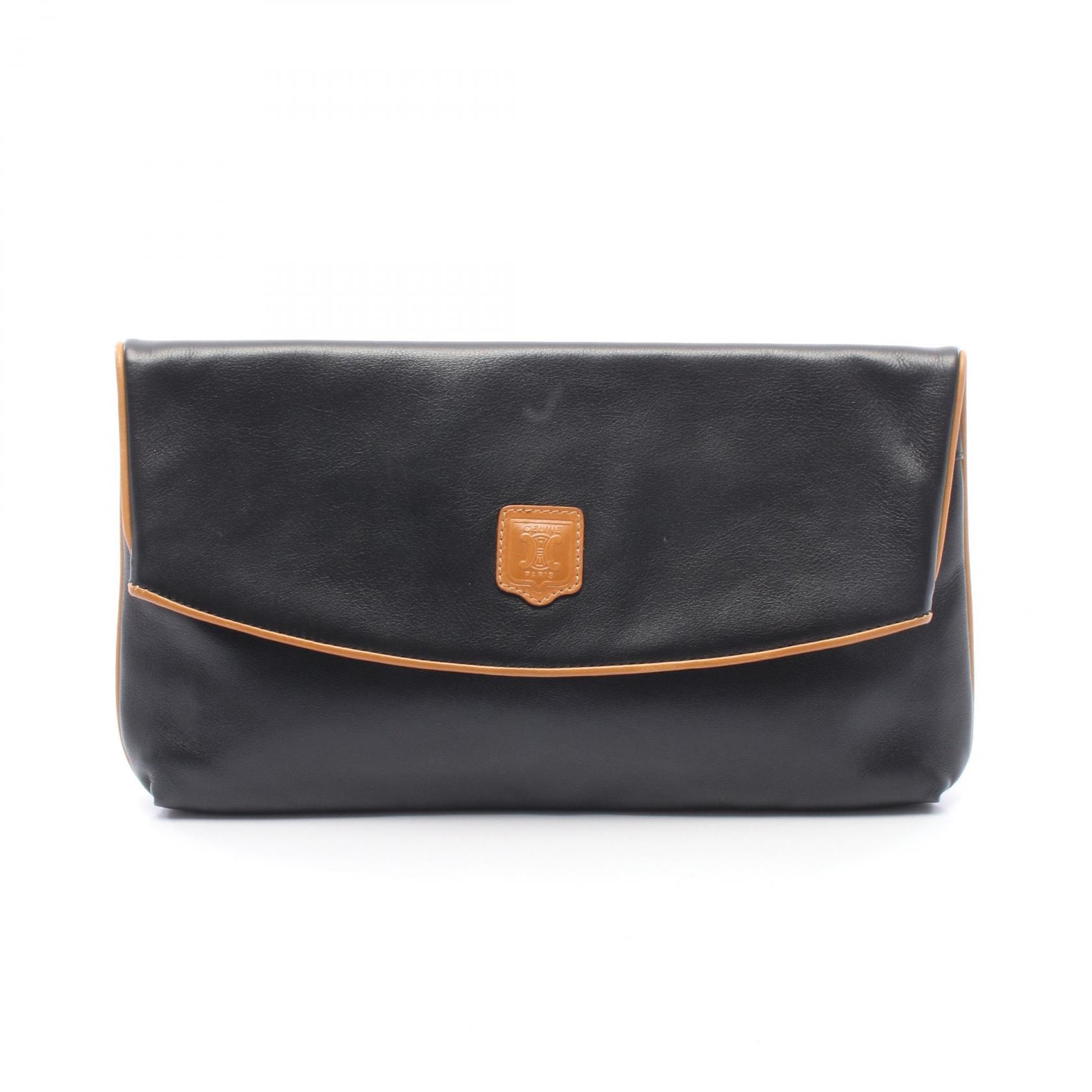 セリーヌ CELINE セカンドバッグ クラッチバッグ バッグ レザー レディース ブラック系 / ブラウン系 【中古】