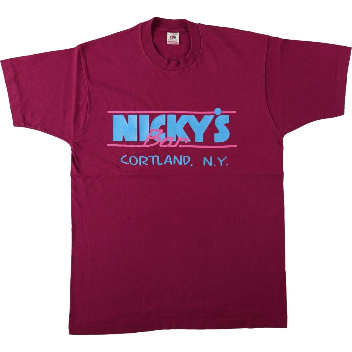 古着 90年代 フルーツオブザルーム FRUIT OF THE LOOM NICKY'S Bar アドバタイジングTシャツ USA製 メンズL相当 ヴィンテージ/eaa667004