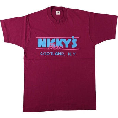 古着 90年代 フルーツオブザルーム FRUIT OF THE LOOM NICKY'S Bar アドバタイジングTシャツ USA製 メンズL相当 ヴィンテージ/eaa667004