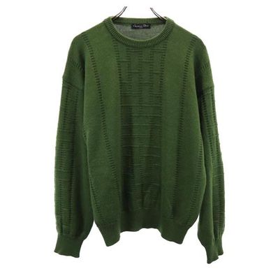 Christian Dior クリスチャンディオール 90s オールド ウール 長袖 ニット L 緑系 セーター