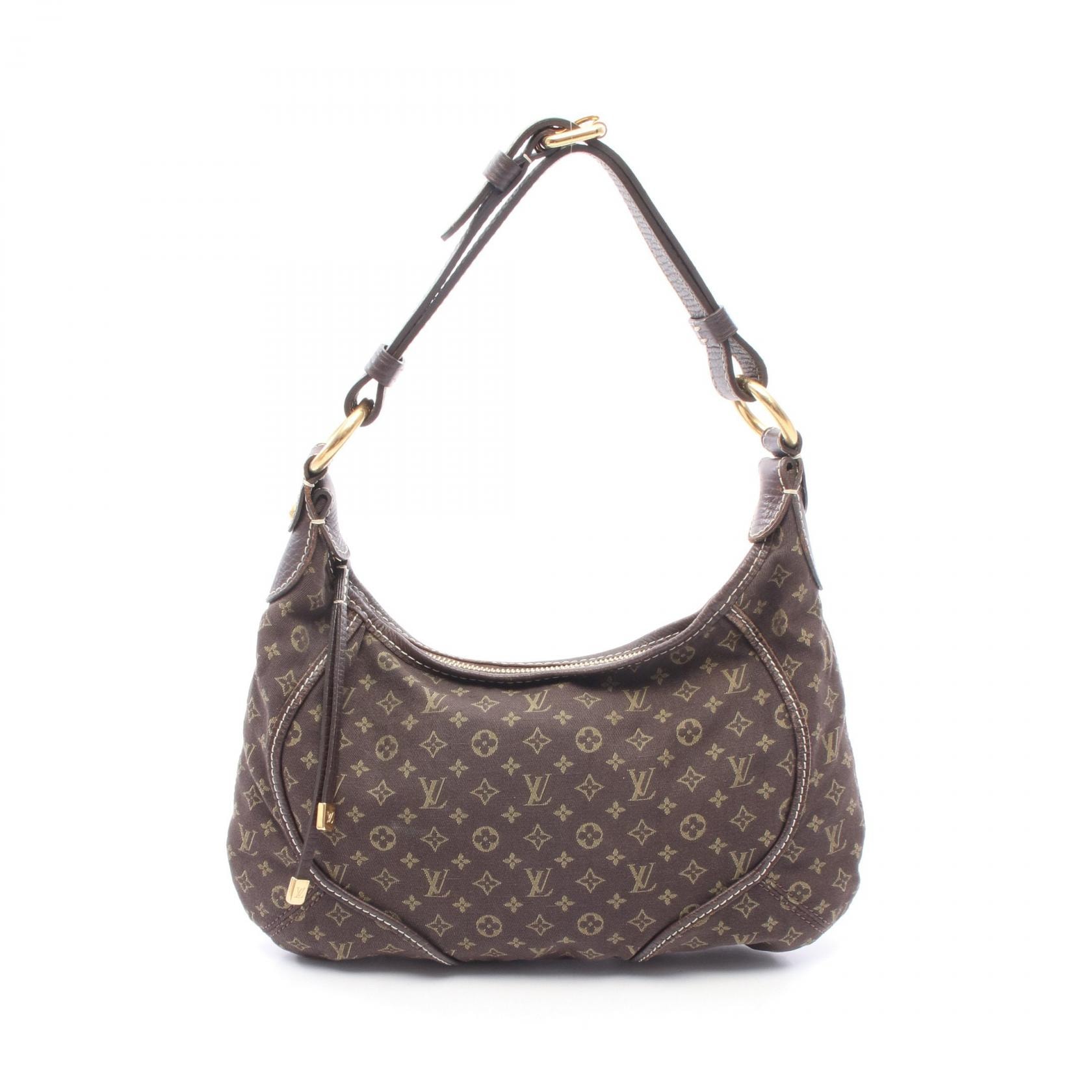 ルイ・ヴィトン LOUIS VUITTON マノンPM ショルダーバッグ バッグ キャンバス レザー モノグラム・ミニ・ラン エベヌ レディース ブラウン系 M95621 【中古】