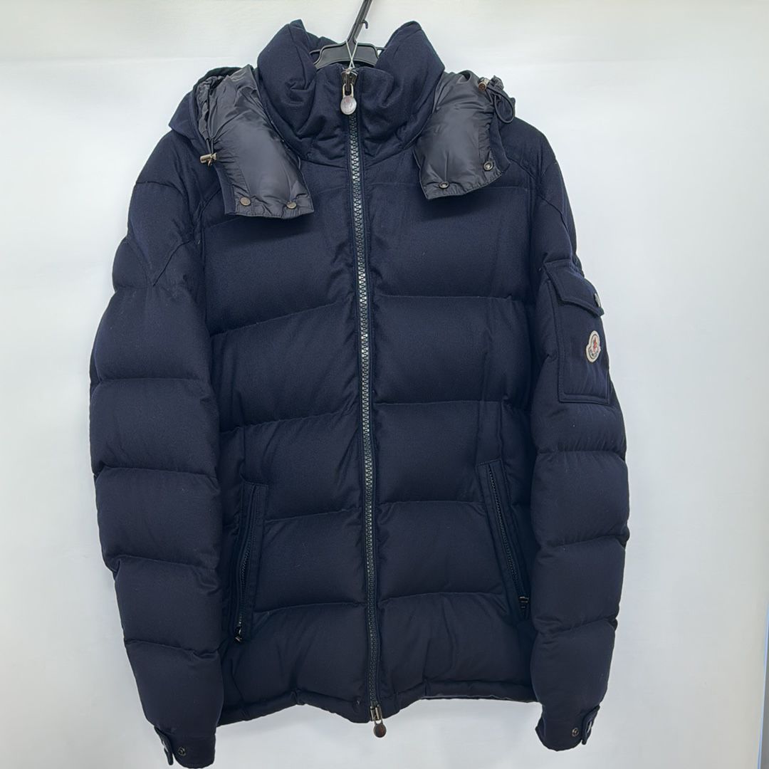 MONCLER Montgenevre Flannel Hooded Down Jacket "Navy"
