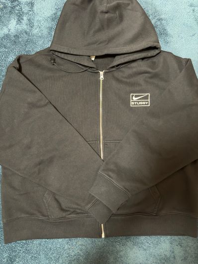 Stussy x Nike Stone Washed Fleece Zip Hoodie "Black" (US Size) FJ9175-010