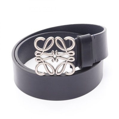 ロエベ LOEWE チャンキー アナグラム ベルト 衣料品 レザー メンズ ネイビー系 E619238X49044595 【新品】