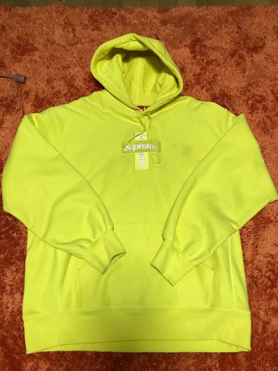 Supreme Cross Box Logo Hooded Sweatshirt "Yellow"