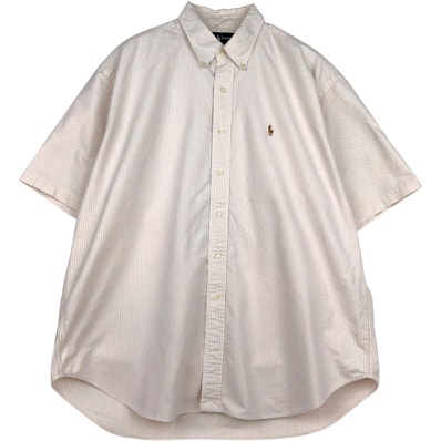 古着 ラルフローレン Ralph Lauren BLAKE 半袖 ボタンダウン ストライプシャツ メンズXL相当/eaa477564