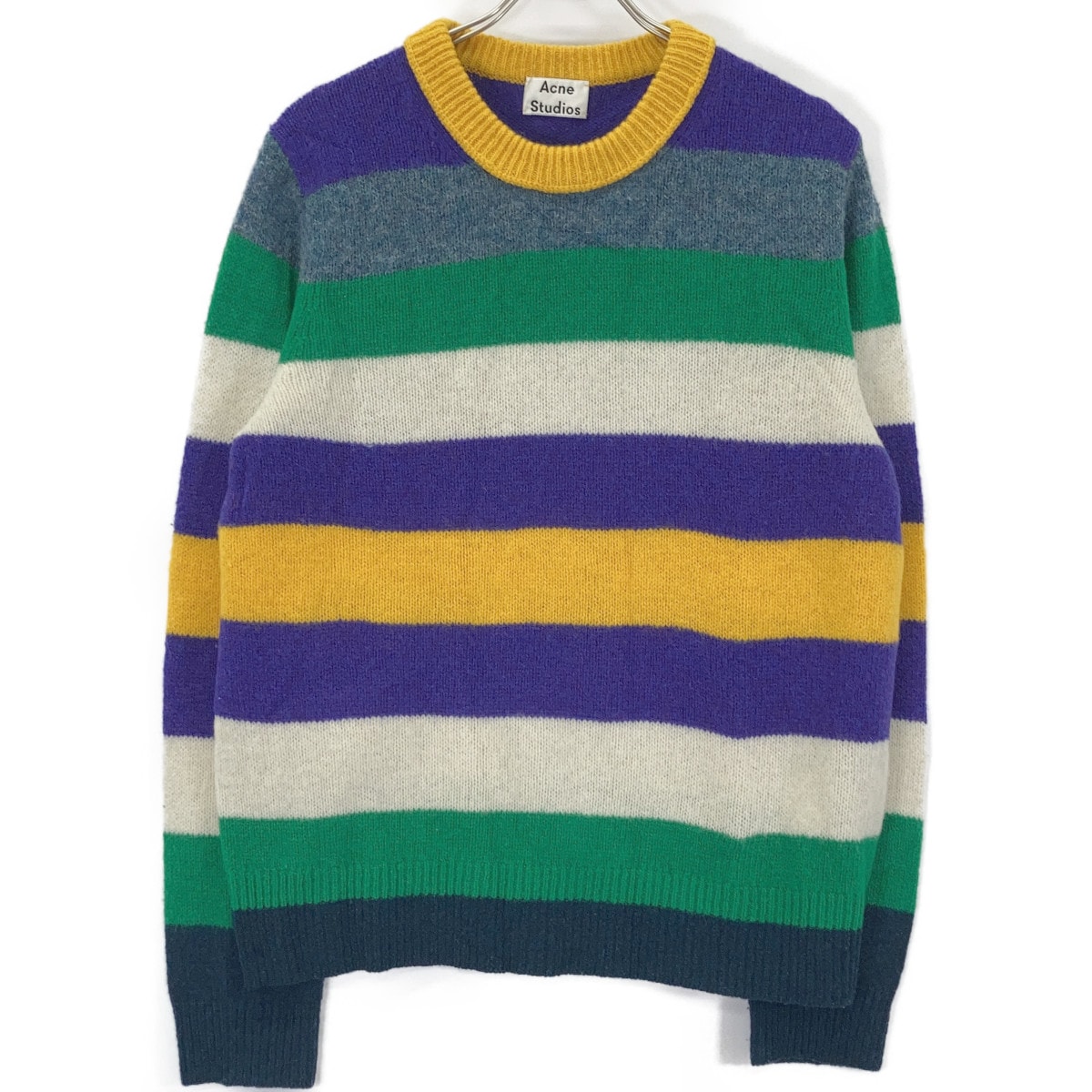 アクネ ストゥディオズ FN-MN-KNIT000102 マルチカラー ウール クルーネック ロングスリーブニット L
