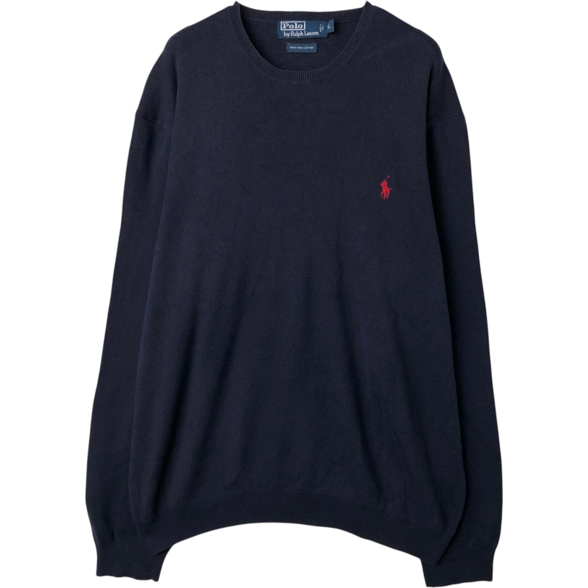古着 ラルフローレン Ralph Lauren POLO by Ralph Lauren ピマコットンニットセーター メンズL相当/eaa627555