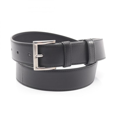 プラダ PRADA ベルト 衣料品 レザー メタル メンズ ブラック系 【中古】
