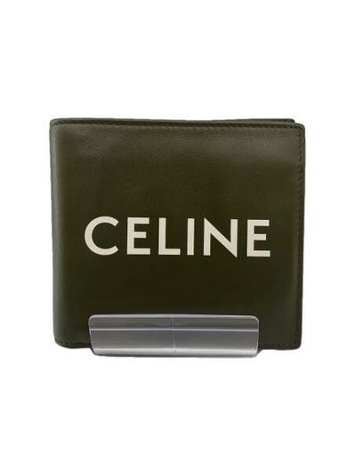 CELINE Bi-Fold Wallet In Smooth Calfskin With Celine Print "Dark Olive"