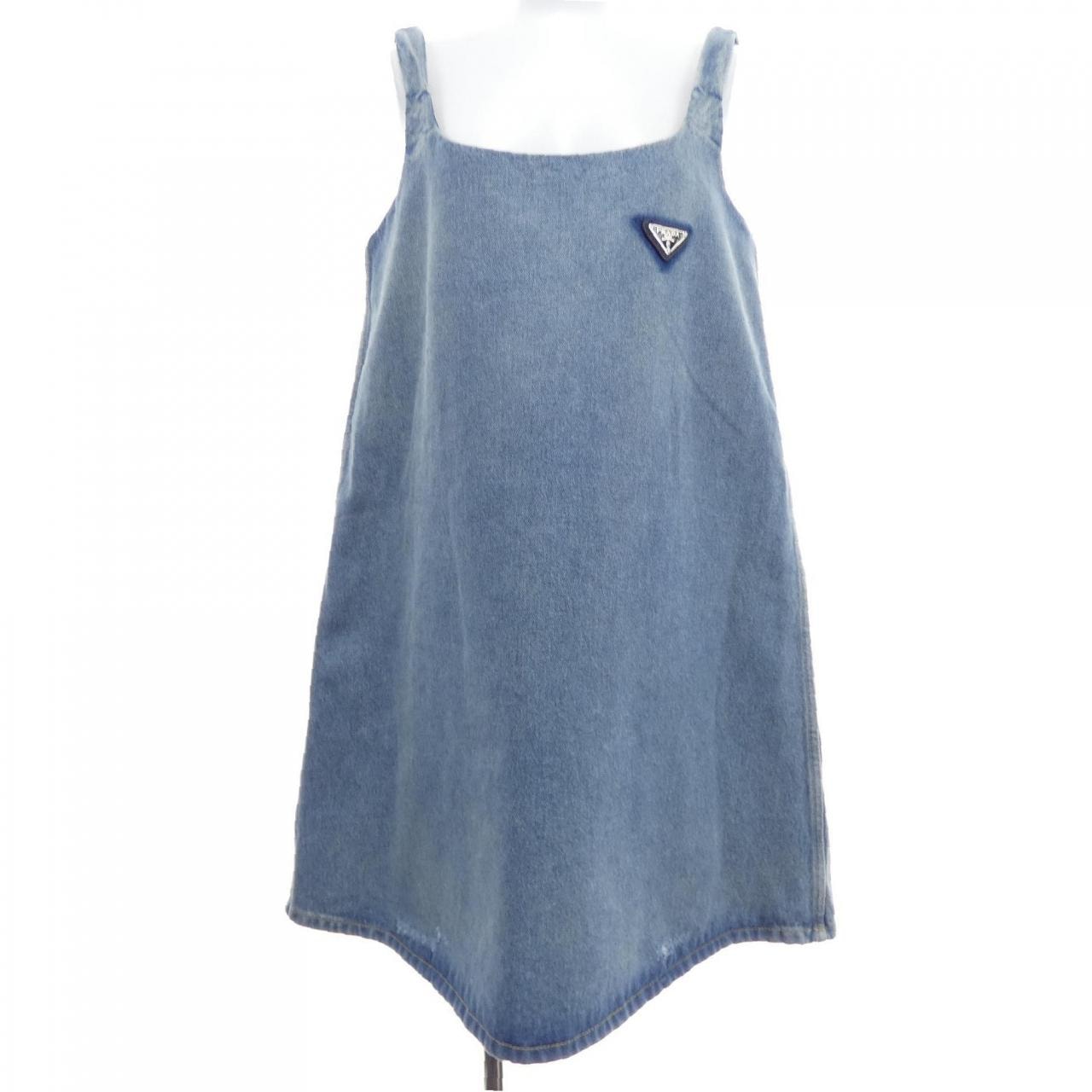 PRADA Women's Organic Denim Mini-Dress "Navy"