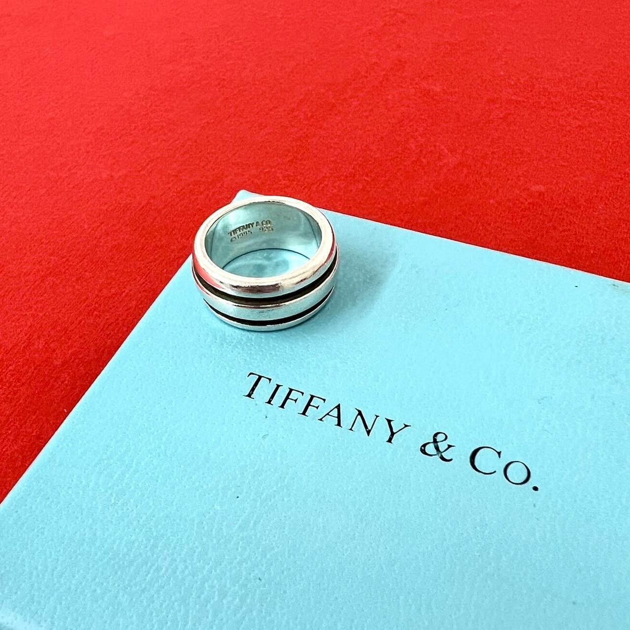 TIFFANY&Co. ティファニー グルーブド ダブルライン リング シルバー925 リング・指輪 9号 シルバー
 44661