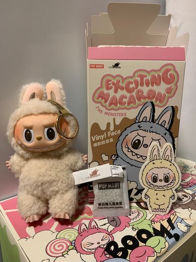 POP MART THE MONSTERS (LABUBU) Exciting Macaron Plush Series SOYMILK