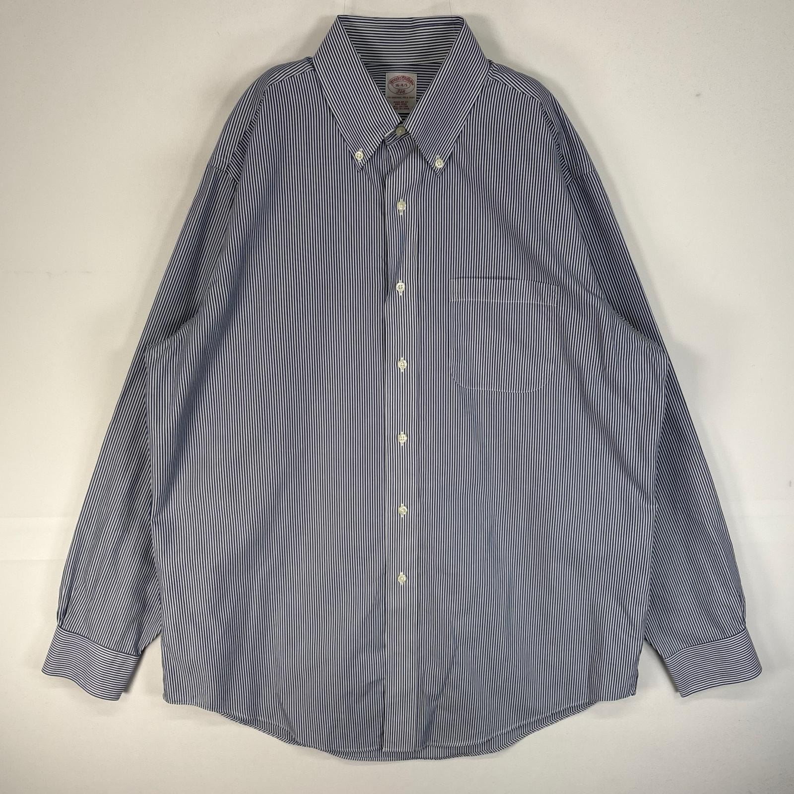 古着 ブルックスブラザーズ Brooks Brothers 長袖シャツ 胸ポケ 346 REGULAR FIT L  ブルー系 ストライプ メンズ