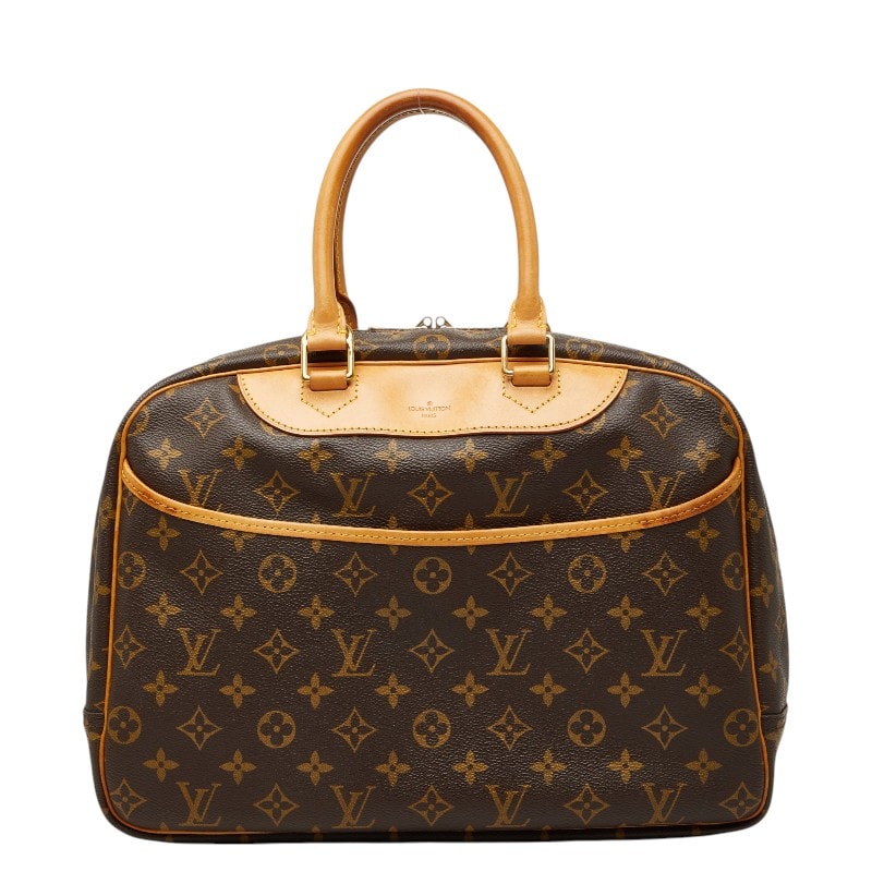 ルイ ヴィトン モノグラム ドーヴィル ハンドバッグ M47270 ブラウン PVC レザー レディース LOUIS VUITTON 中古