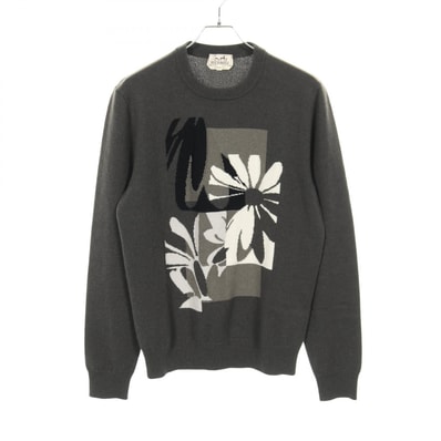 エルメス HERMES ニット 衣料品 トップス カシミヤ ホワイト メンズ グレー系 / ブラック系 / ホワイト系 【中古】