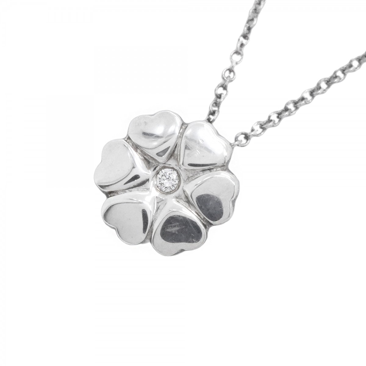 【6jdb0422-06】ティファニー ネックレス クラウンオブハート 1PD シルバー925 ダイヤモンド【中古】レディース