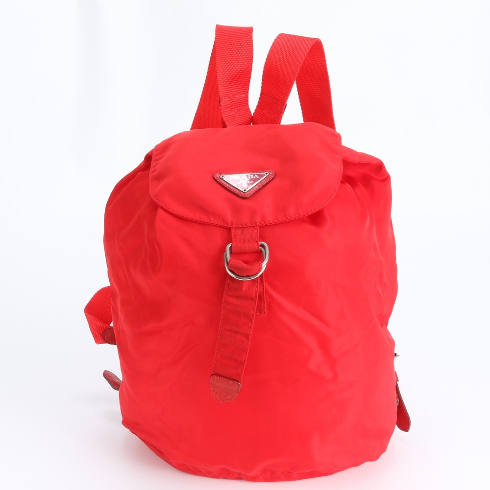 プラダ テスート ナイロントライアングルロゴ レッドリュックサック