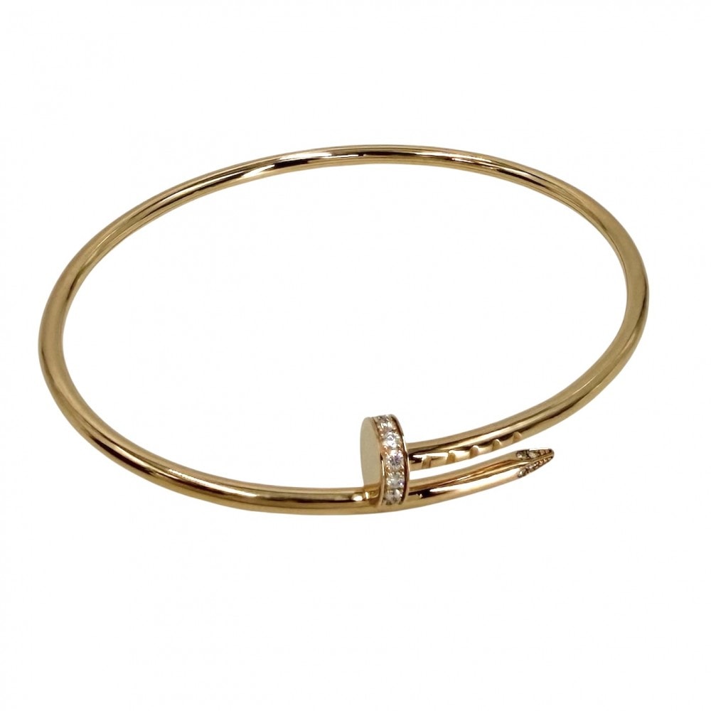 CARTIER カルティエ バングル ブレスレット ジュストアンクル スモールモデル 釘 18金PG Au750 ジュエリー アクセサリー 16サイズ K18ピンクゴールド    ダイヤモンド レディース 約9.0g 美品【中古品】