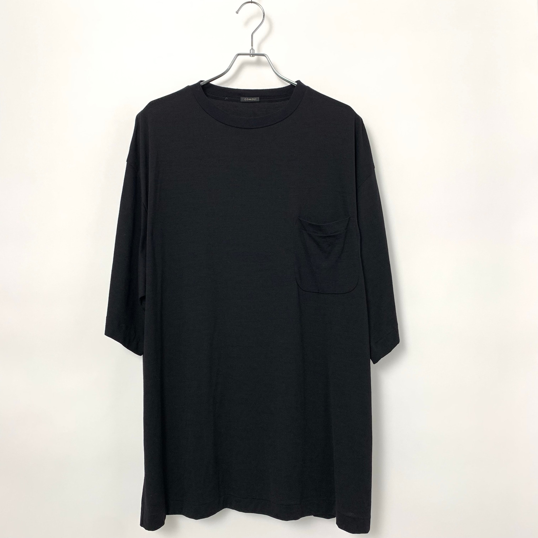 COMOLI Summer Wool S/S Tee "Black"