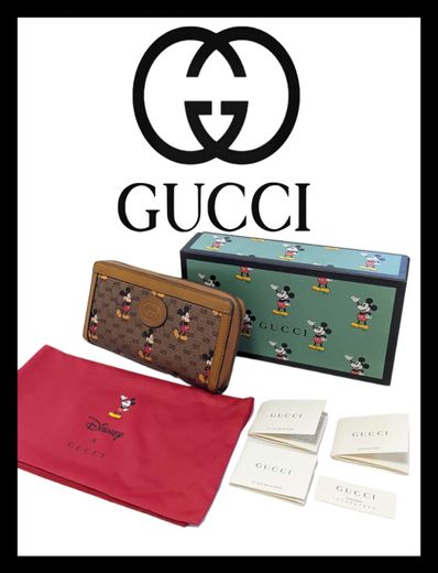 GUCCI x Disney GG Supreme Mickey Mouse Zip Around Wallet