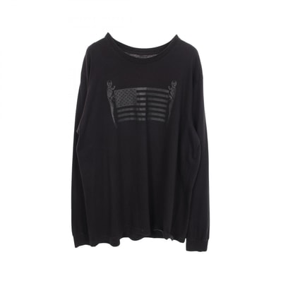 Chrome Hearts CH L/S /2 Fotia Melican Flag Print L/S Cut Saw "Black"