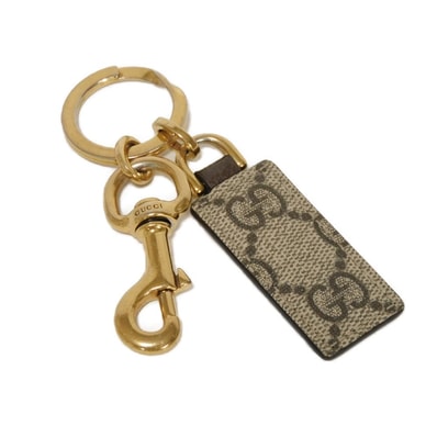 GUCCI グッチ オフィディア クロージャー キーチェーン 現行 ダブルG キーリング バッグチャーム ゴールド GGスプリーム ベージュ キーホルダー 794061 K9GST 8358