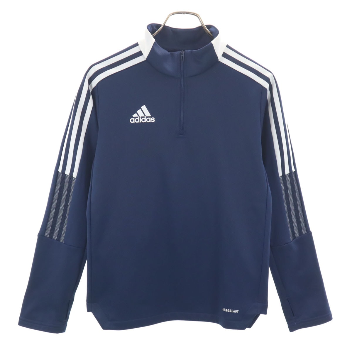 adidas アディダス トレーニング 長袖 ハーフジップ ウェア 160 ネイビー ジャージ