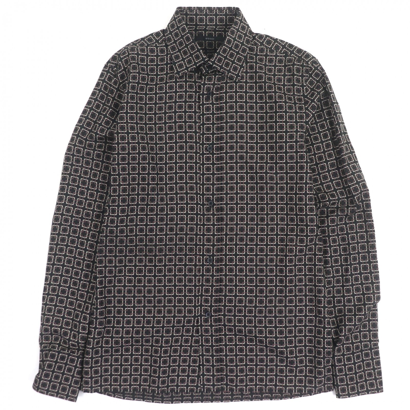 極美品 グッチ 長袖シャツ ブラック メンズ 38