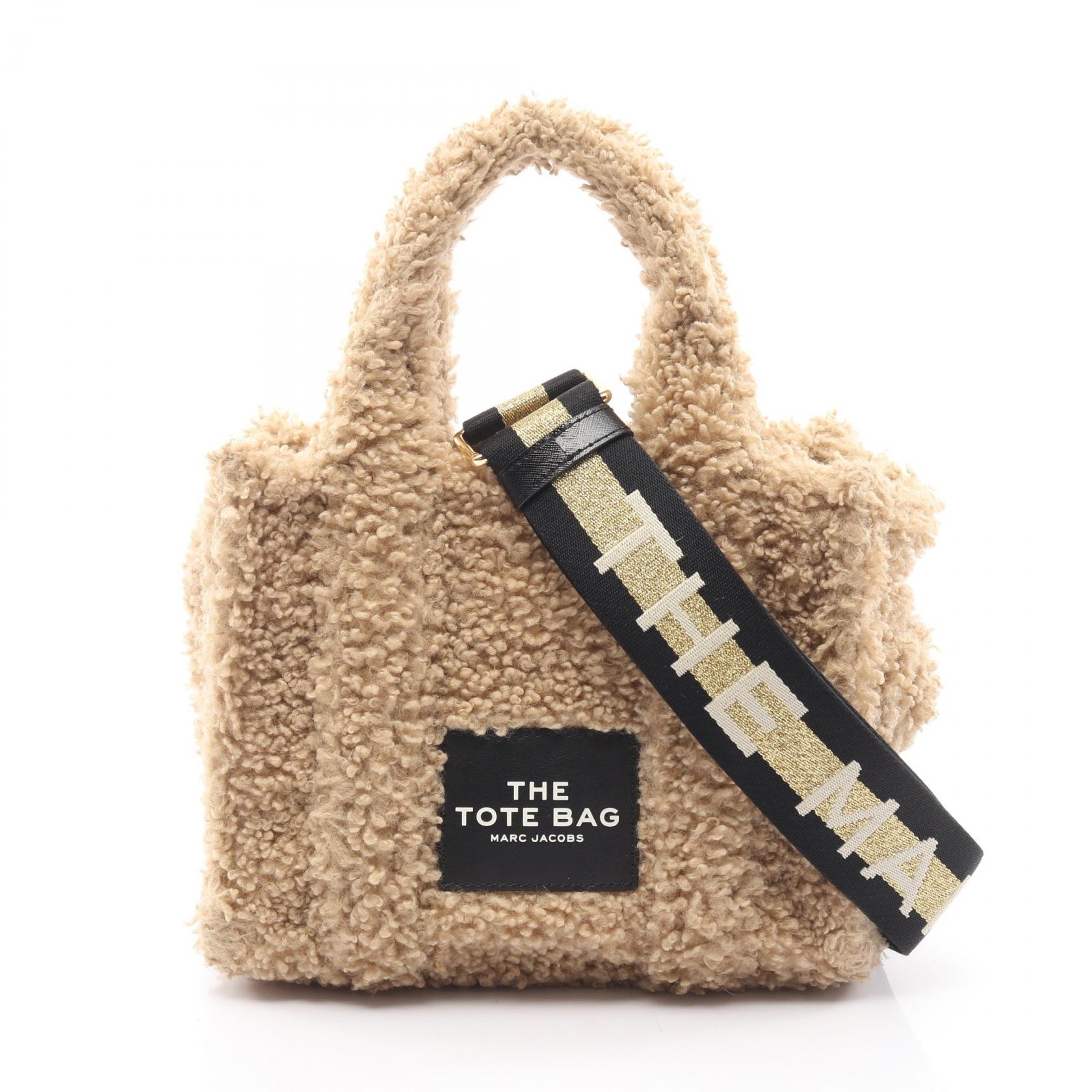マークジェイコブス MARC JACOBS ザ テディ ミニ トートバッグ バッグ フェイクシアリング レディース ベージュ系 【中古】