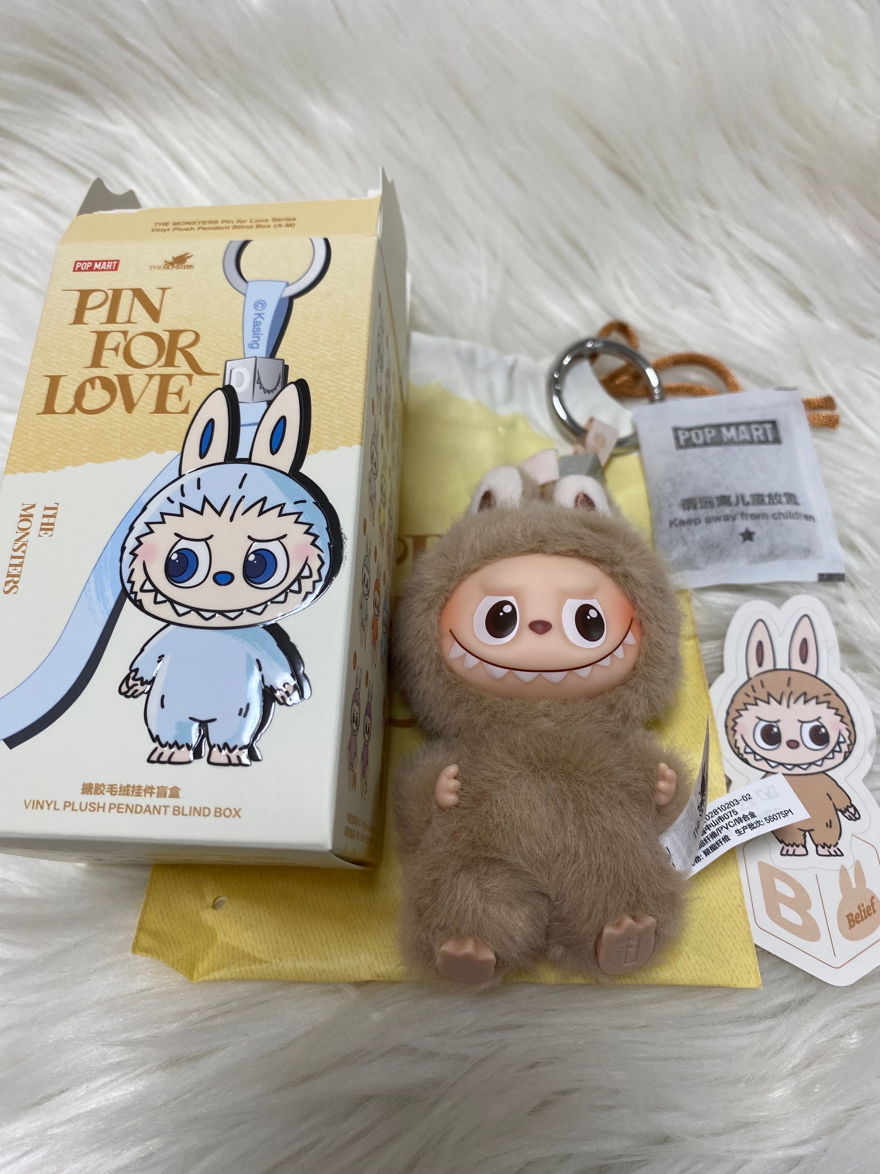 POP MART THE MONSTERS (LABUBU) Pin for Love Series-Vinyl Plush Pendant (A-M) B