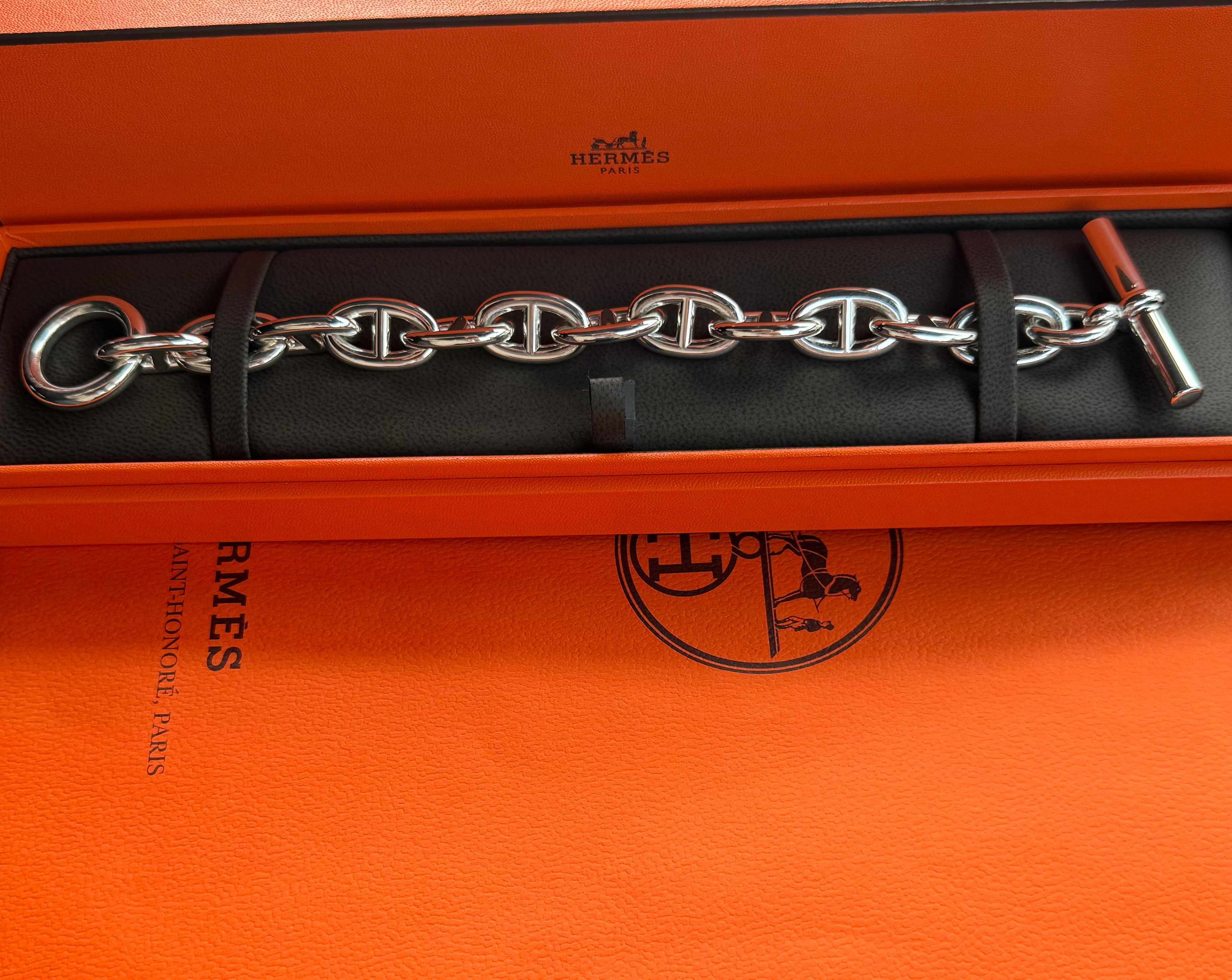 Hermes Chaine D'ancre TGM Bracelet "Silver"
