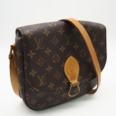 LOUIS VUITTON ルイ・ヴィトン モノグラム キャンバス サンクルーGM M51242 ショルダーバッグ ブラウン コーティングキャンバス レザー レディース