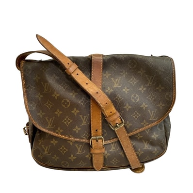 ルイヴィトン LOUIS VUITTON ショルダーバッグ モノグラム ソミュール35 斜め掛け ベルト式 M42254 ブラウン