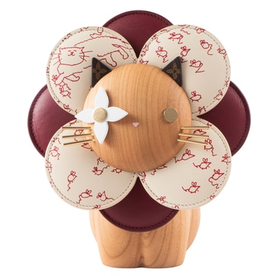 LOUIS VUITTON ルイ・ヴィトン ヴィヴィエンヌ ペチュラ キャット GI1402 グレース・コディントン コラボ 置物 オブジェ ウッド モノグラムキャンバス レッド【中古】