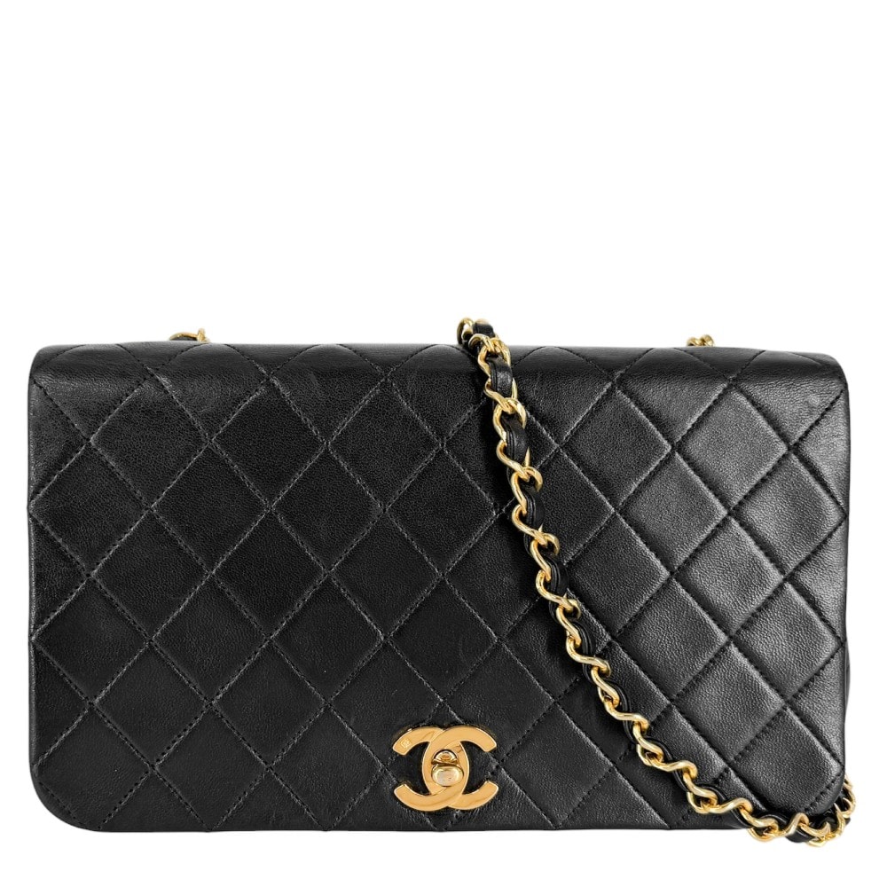 CHANEL シャネル ショルダーバッグ マトラッセ23 ココマーク チェーン フルフラップ 肩掛け 斜め掛け ラムスキン    ブラック 黒 ゴールド金具 レディース【中古品】