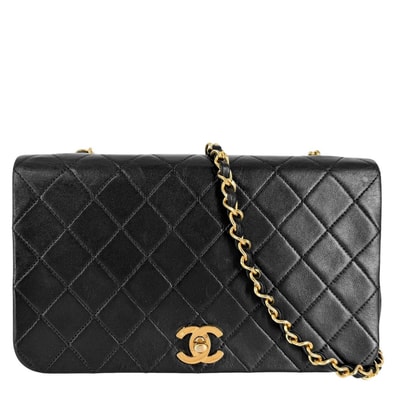 CHANEL シャネル ショルダーバッグ マトラッセ23 ココマーク チェーン フルフラップ 肩掛け 斜め掛け ラムスキン ブラック 黒 ゴールド金具 レディース【中古品】