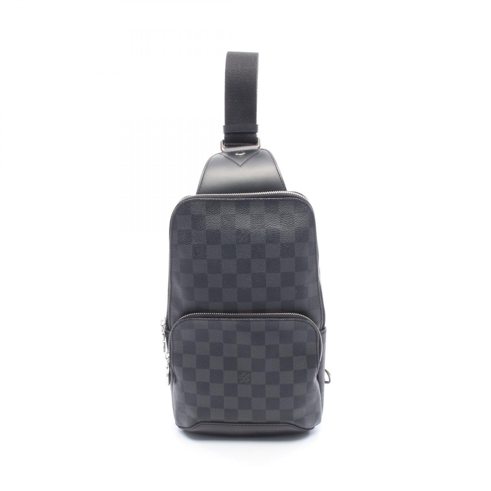 ルイ・ヴィトン LOUIS VUITTON アヴェニュー スリングバッグ ウエストバッグ ボディバッグ バッグ PVCコーティングキャンバス レザー ダミエ・グラフィット メンズ ブラック系 N41719 【中古】