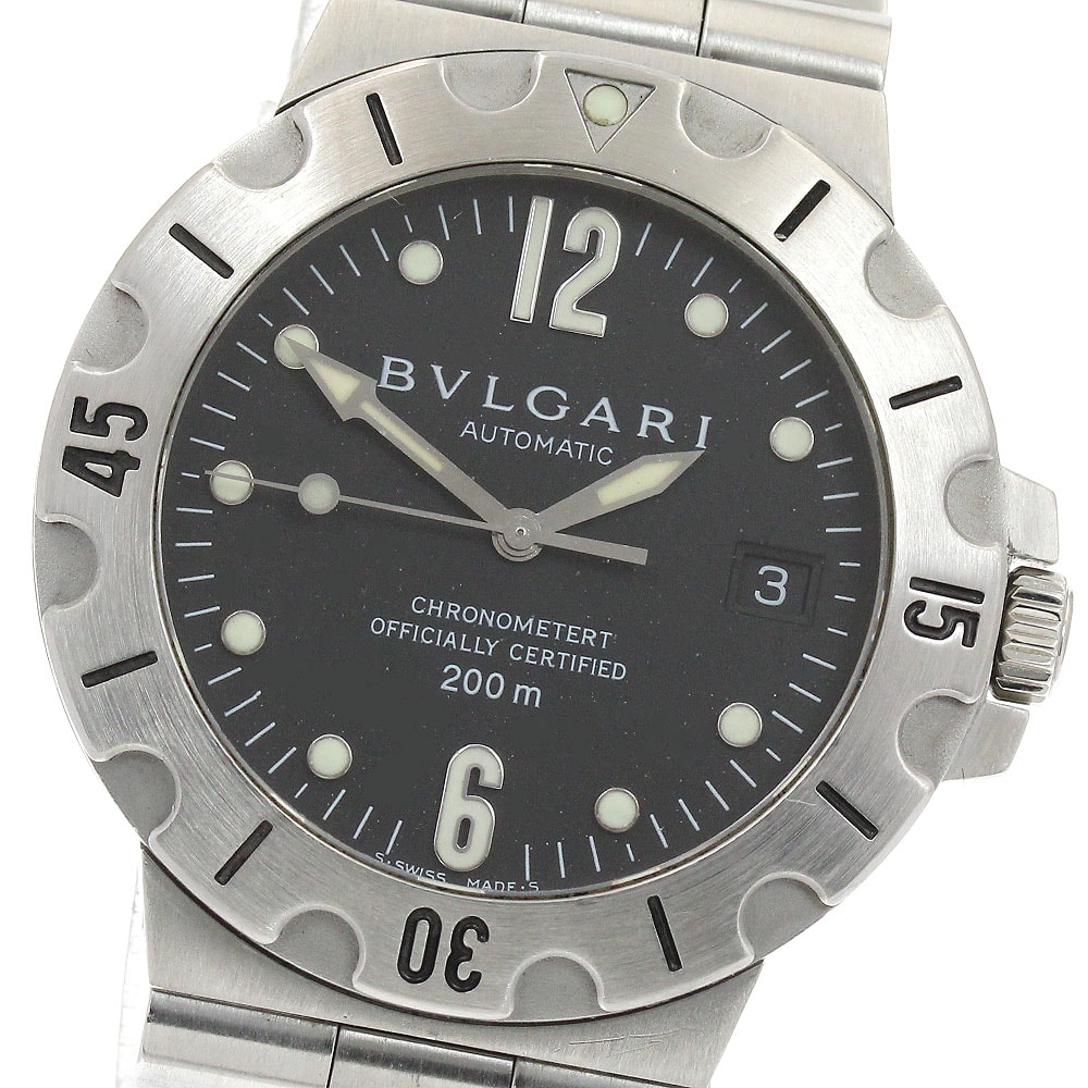 ブルガリ ディアゴノ スクーバ デイト SD38S メンズ 【中古】