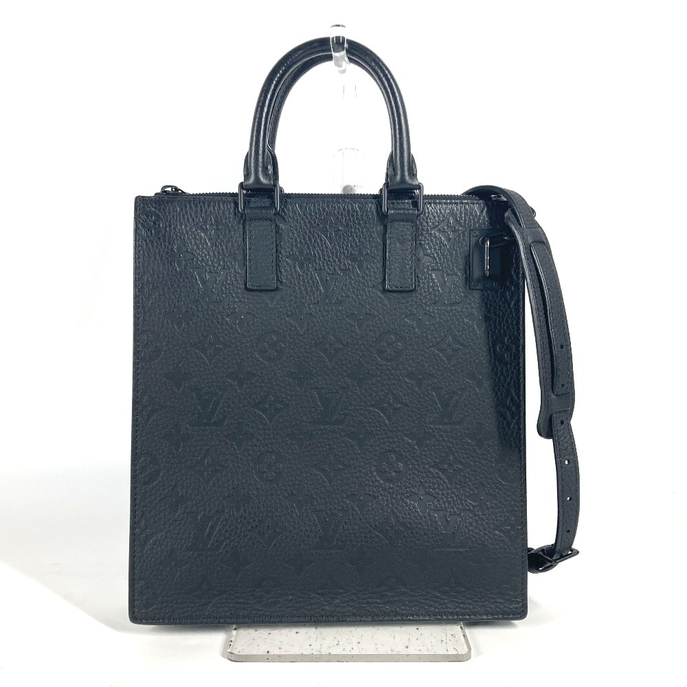 ルイヴィトン LOUIS VUITTON サックプラ M55924 モノグラムトリヨン カバン 2WAYバッグ トートバッグ 縦型 斜め掛け ショルダーバッグ トリヨンレザー ノワール ブラック