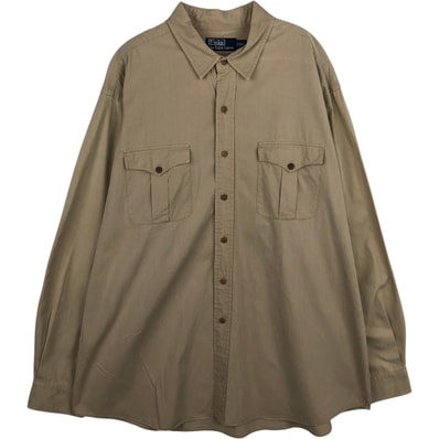 古着 ラルフローレン Ralph Lauren POLO by Ralph Lauren 長袖 コットン×シルクシャツ メンズXXL相当/eaa634488