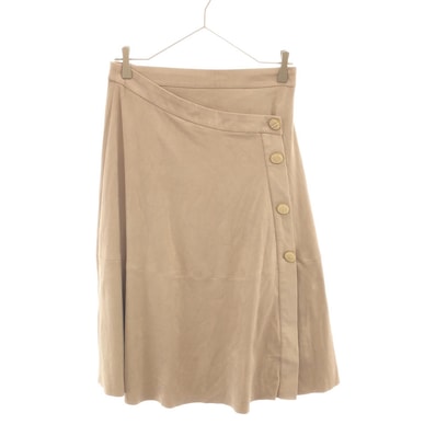 未使用 ZARA BASIC ザラベーシック ミモレ丈 ラップスカート M ベージュ タグ付き