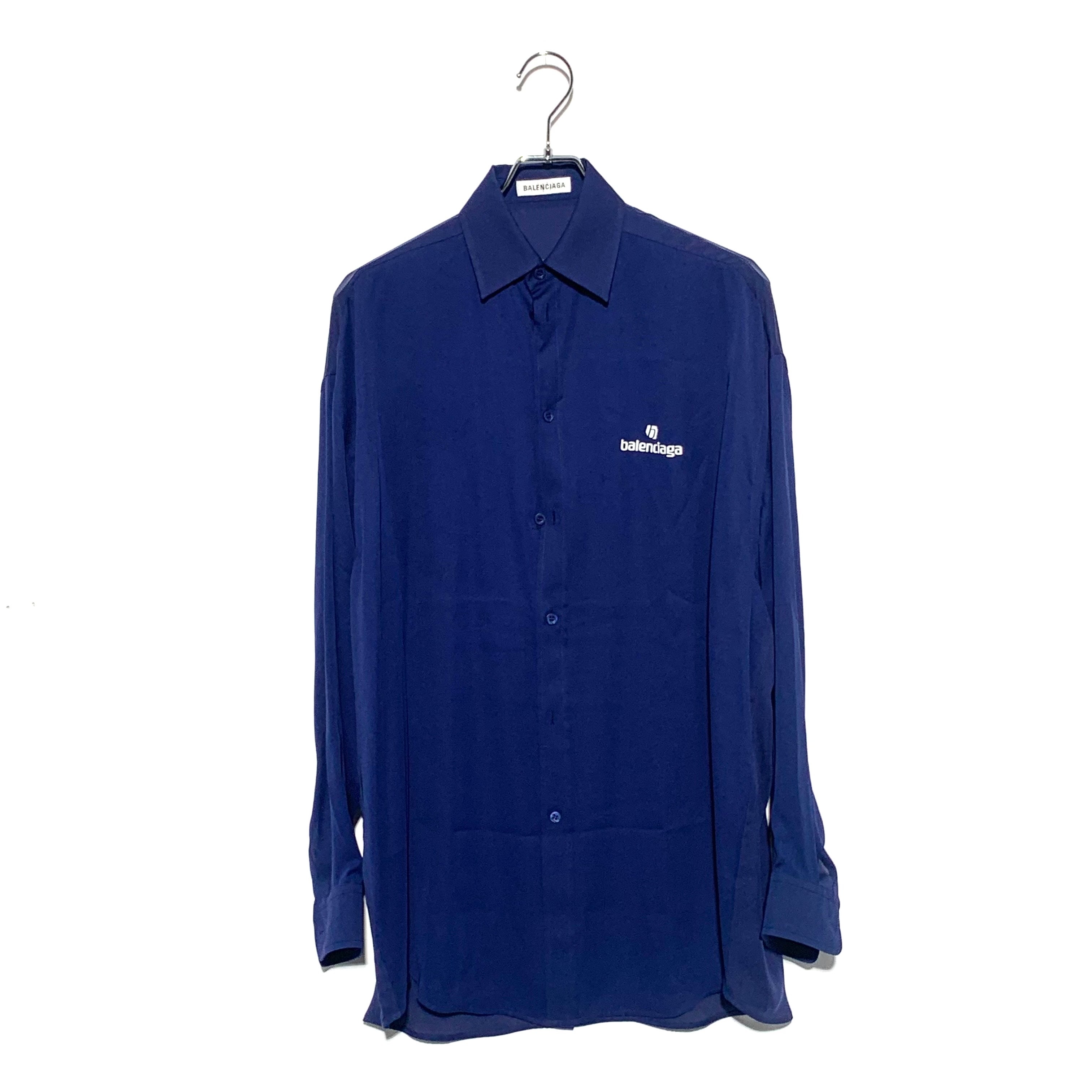 Balenciaga Printed Silk Blouse 'Marine Blue'