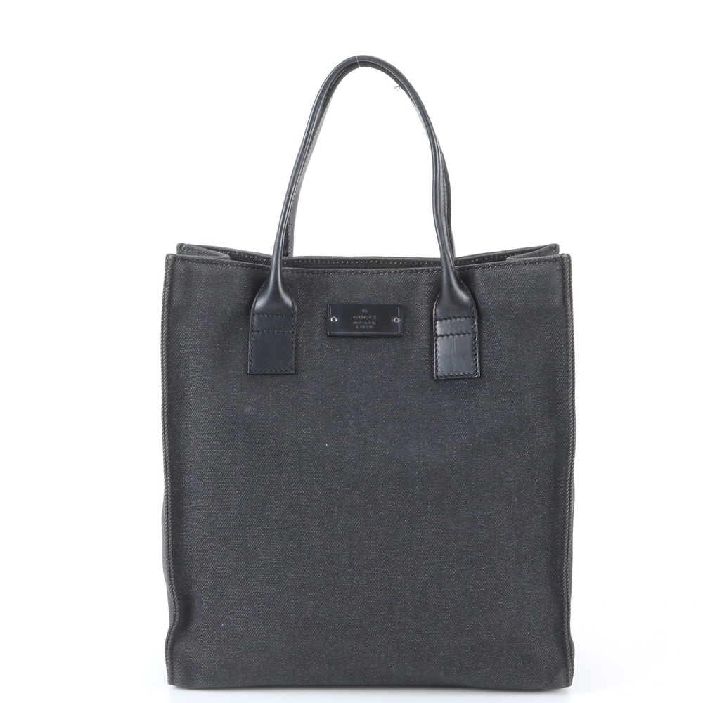 ■美品 グッチ デニム 91249 トート バッグ レザー×キャンバス
